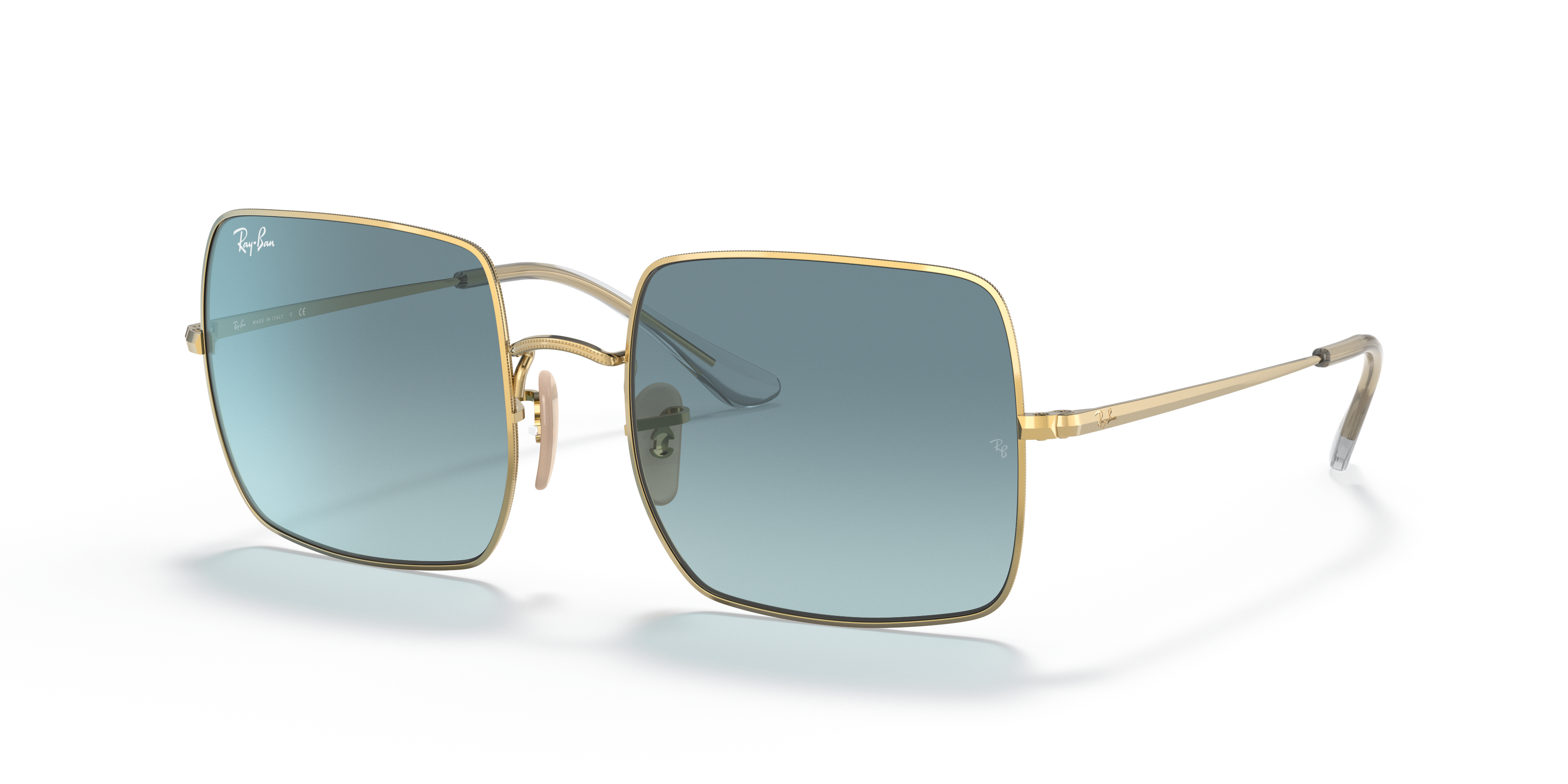 SQUARE 1971 CLASSIC Polished Arista Gold Frame Blue/Grey Lenses 54-19