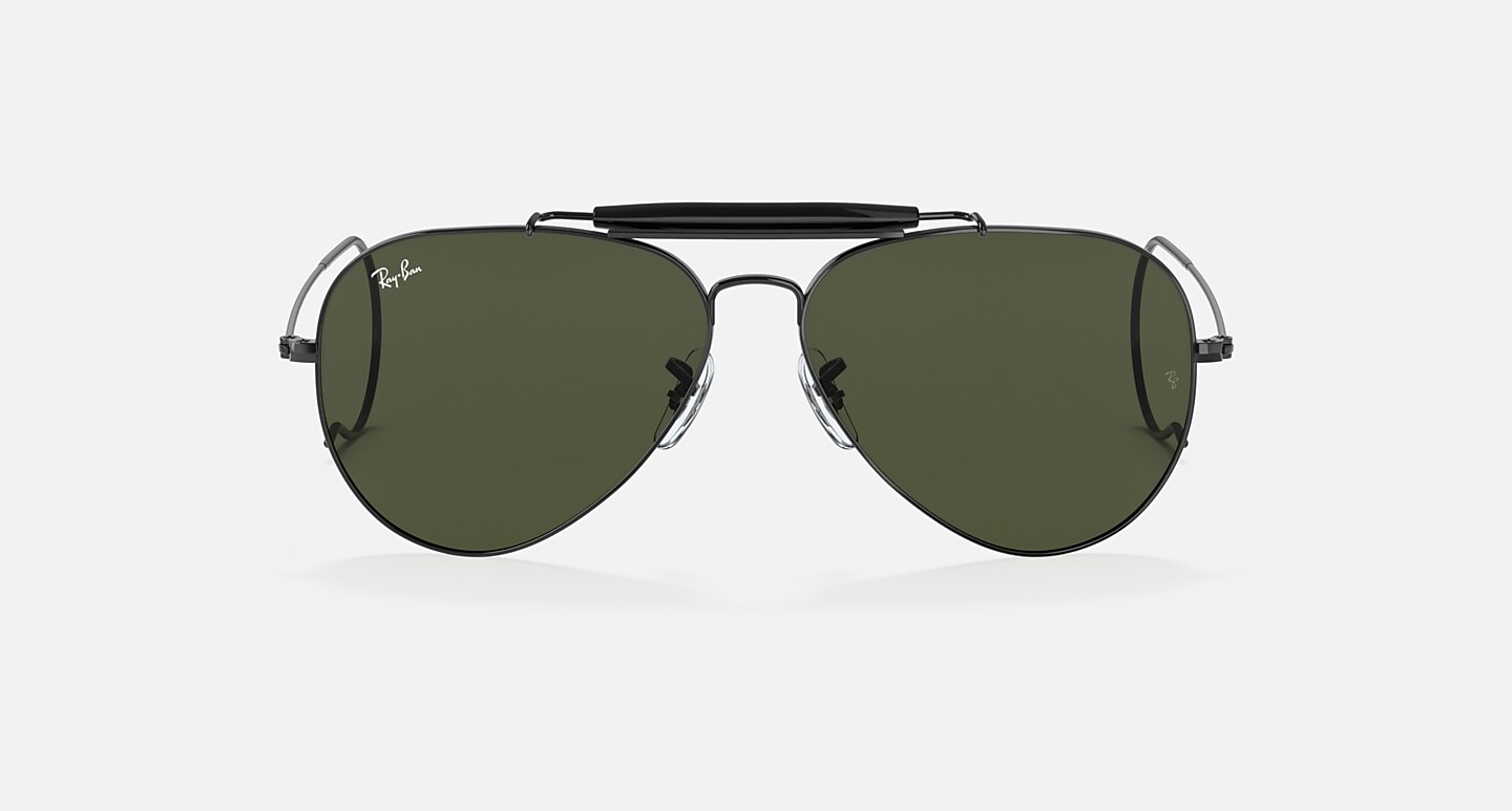 Ray-Ban Sunglasses Unisex Outdoorsman - Black Frame Green Lenses 58-14