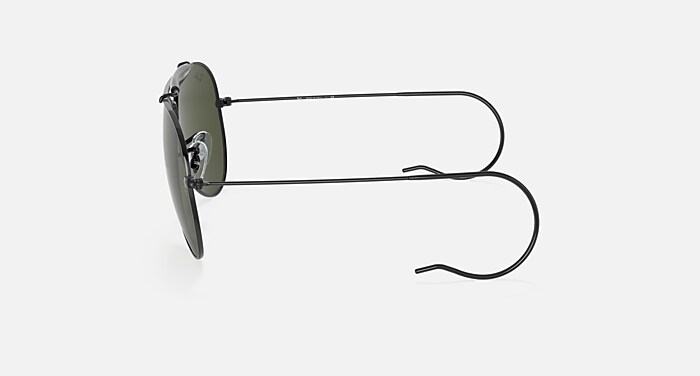 Ray-Ban Sunglasses Unisex Outdoorsman - Black Frame Green Lenses 58-14