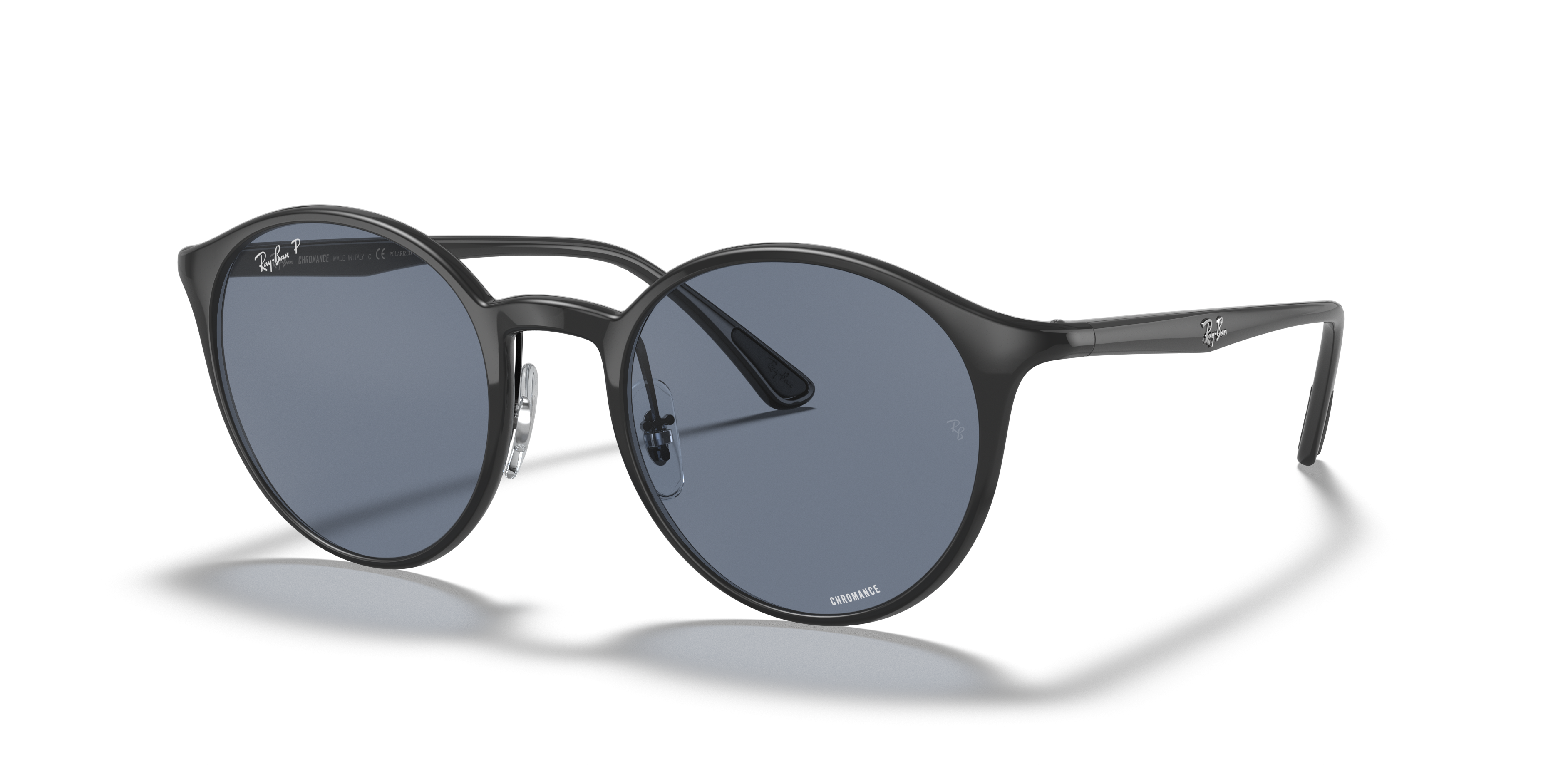 RayBan RB4336CH 偏光ブルーレンズ サイズ50 RB4336CH CHROMANCE Sunglasses in Black and Blue - RB4336CH