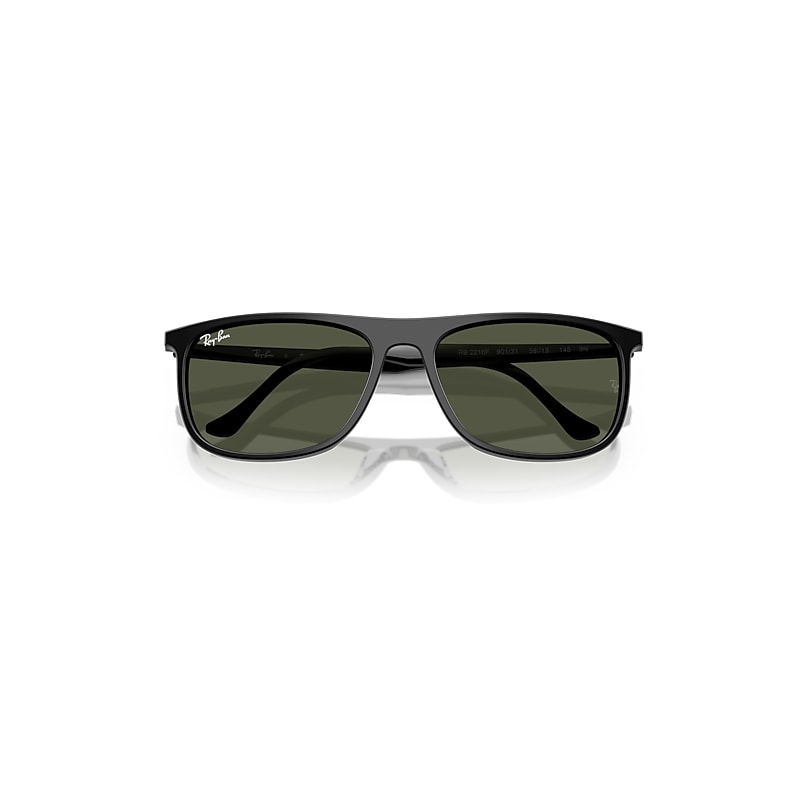 Ray Ban Rb2216 Sunglasses Black Frame Green Lenses 58-18 In Black