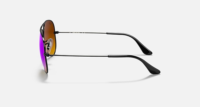 Ray-Ban Sunglasses Unisex Aviator Flash Lenses Gradient - Black Frame Blue Lenses 55-14
