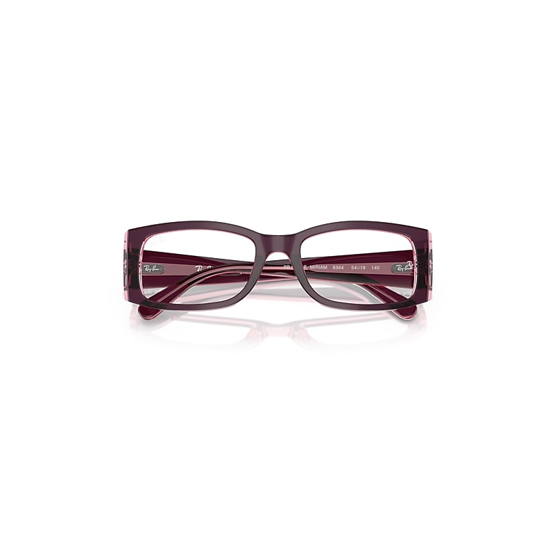Ray-Ban Miriam Optics Eyeglasses Violet On Transparent Pink Frame Clear Lenses Polarized 54-19