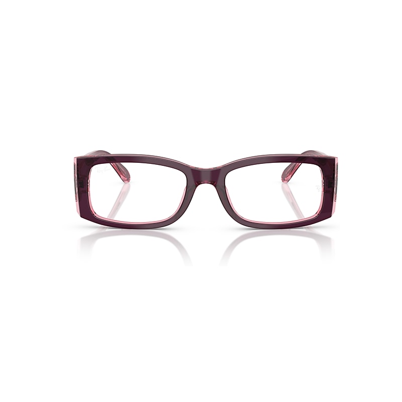 Ray Ban Miriam Optics Eyeglasses Violet On Transparent Pink Frame Clear Lenses Polarized 54-19 In Violet On Transparent Pink