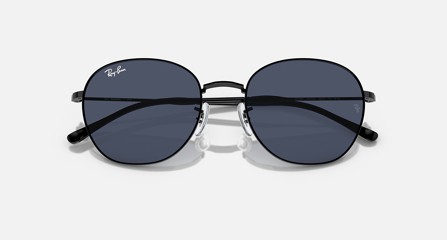 Ray-Ban Sunglasses Unisex Rb3809 Transitions - Black Frame Clear Lenses 55-20
