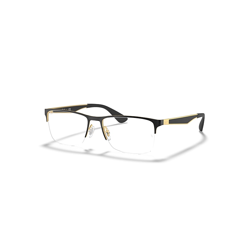 Ray-Ban Eyeglasses Unisex Rb6335 Optics - Gold Frame Clear Lenses Polarized 56-17