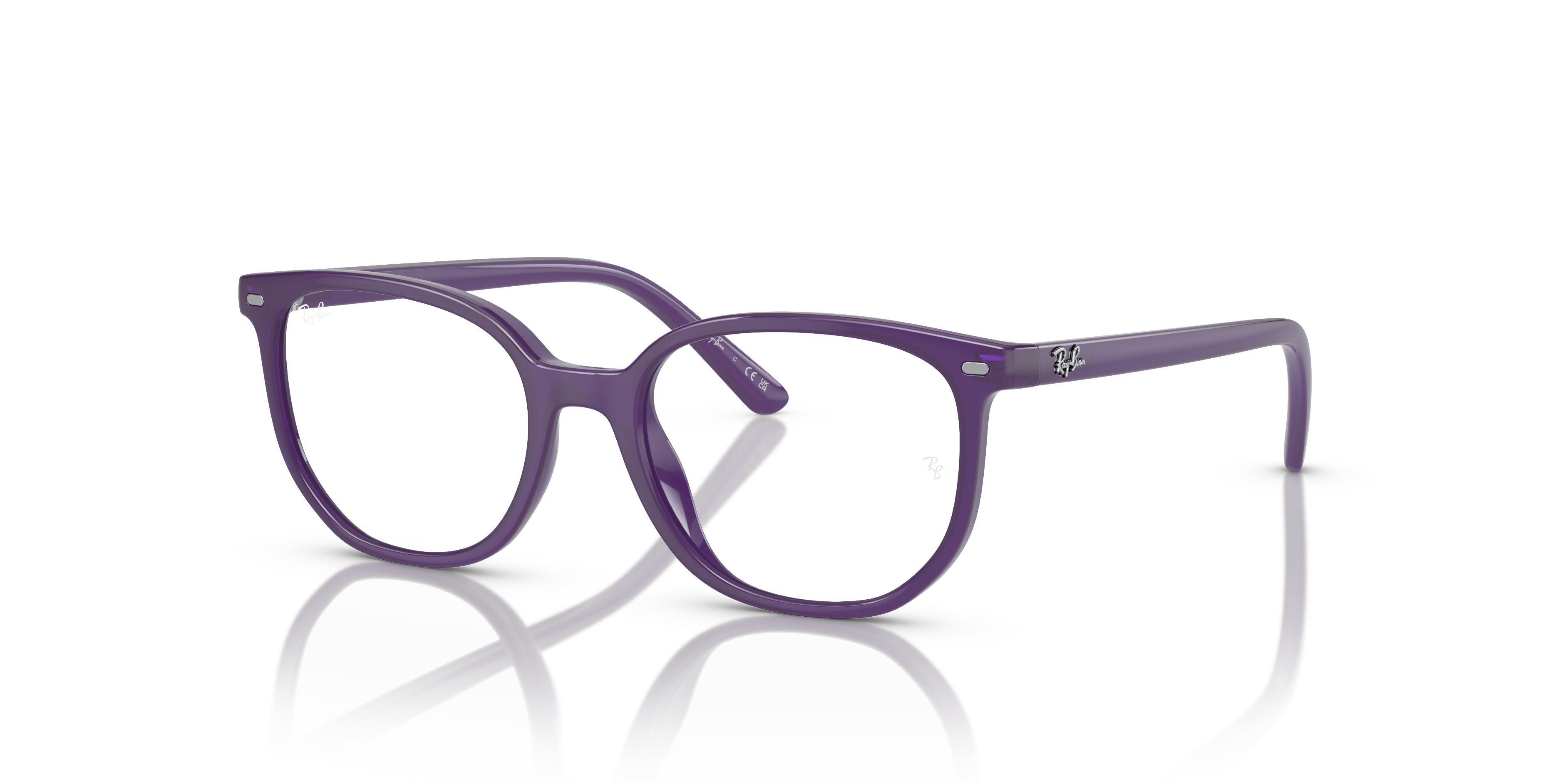 ELLIOT OPTICS KIDS Polished Opal Violet Frame Clear Lenses 44-16