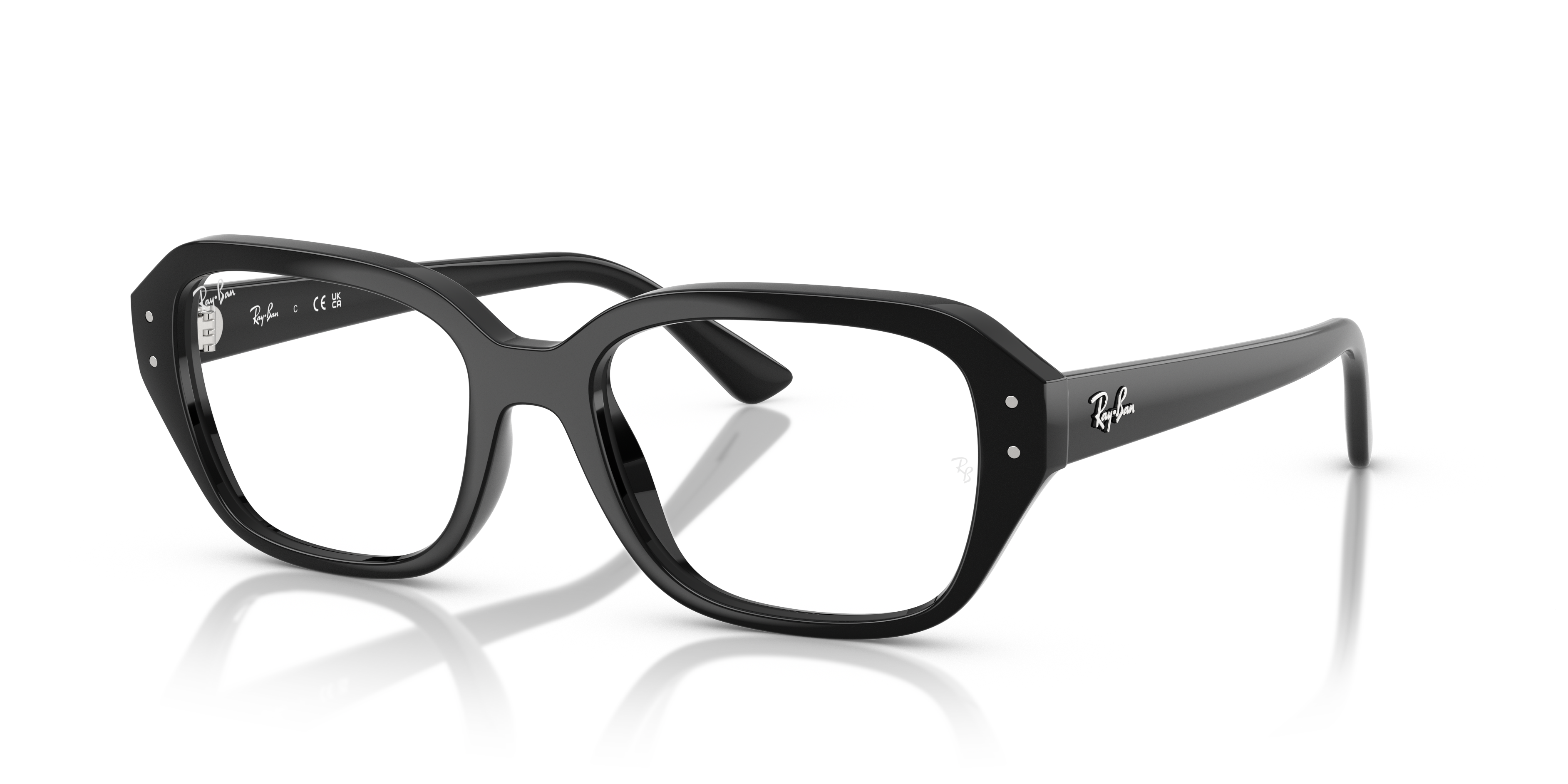 SHEA OPTICS BIO-BASED Polished Black Frame Clear Lenses 51-18