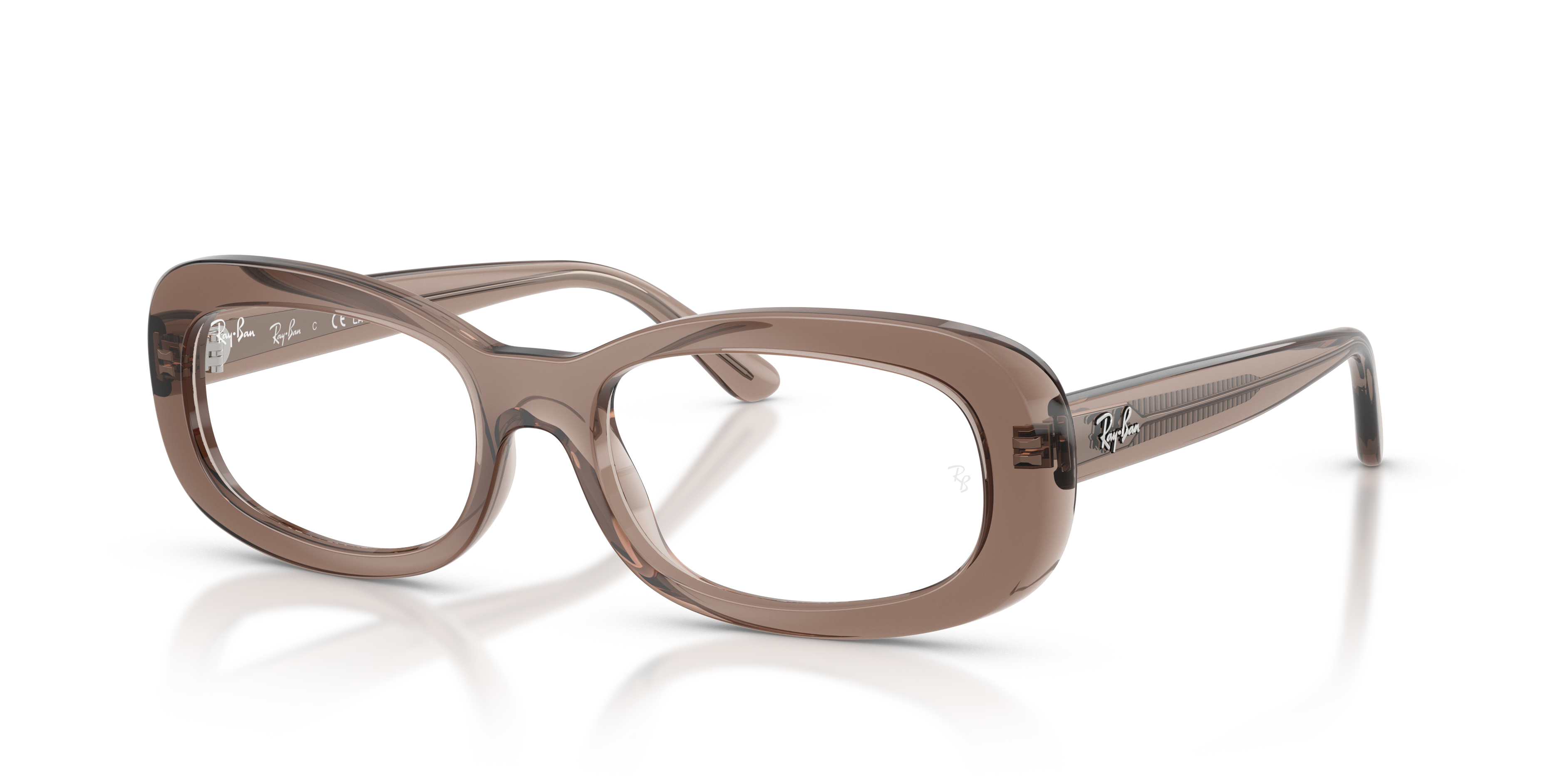 RB2221V OPTICS Polished Transparent Beige Frame Clear Lenses 51-18
