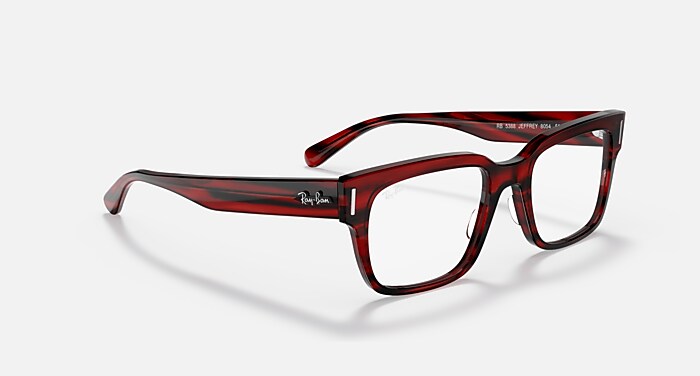 JEFFREY OPTICS Eyeglasses with Striped Red Frame - RB5388