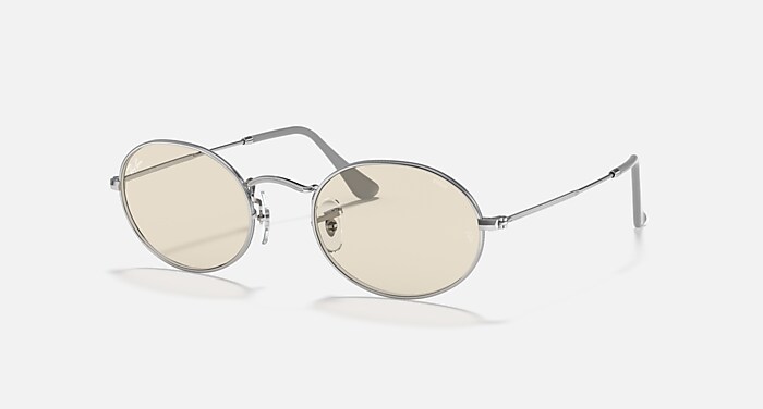 OVAL SOLID EVOLVE Sunglasses in Silver and Evolve Photo Brown To