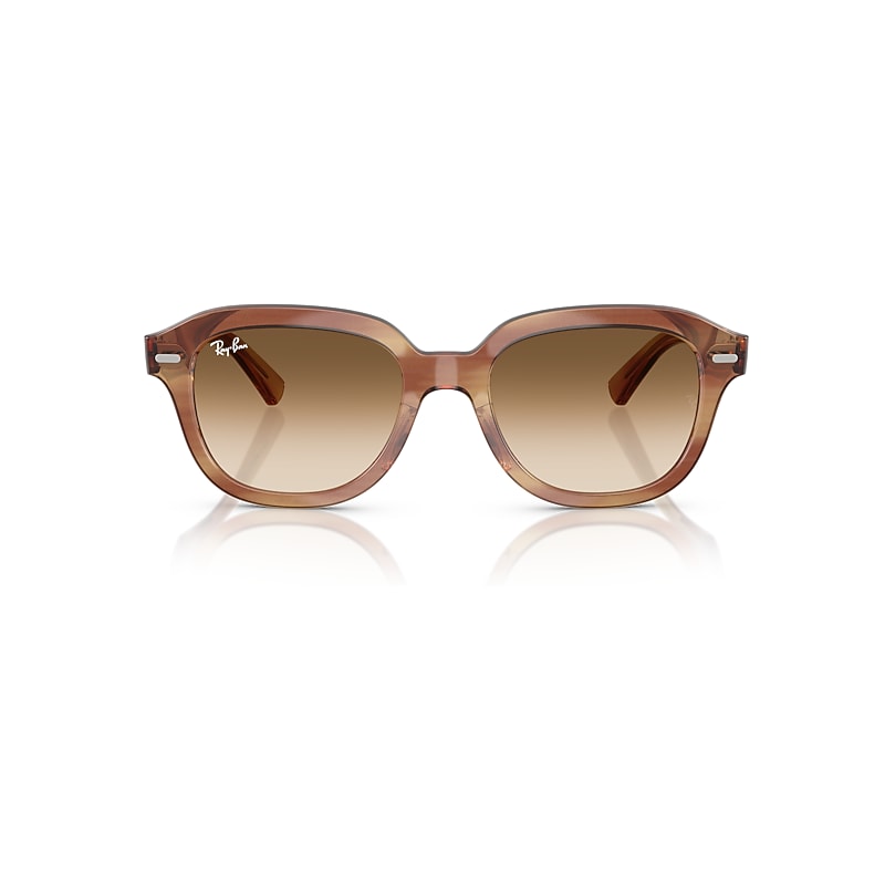 Ray Ban Erik Sunglasses Striped Brown Frame Brown Lenses 53-20 In Striped Brown