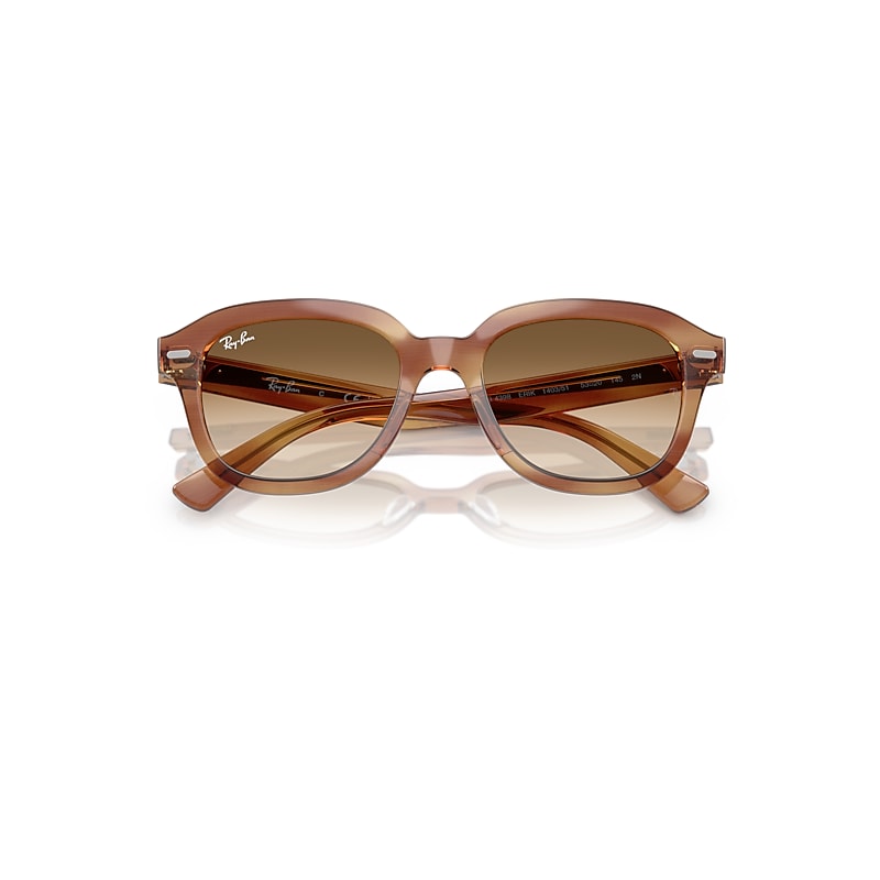 Ray-Ban Erik Sunglasses Striped Brown Frame Brown Lenses 51-20