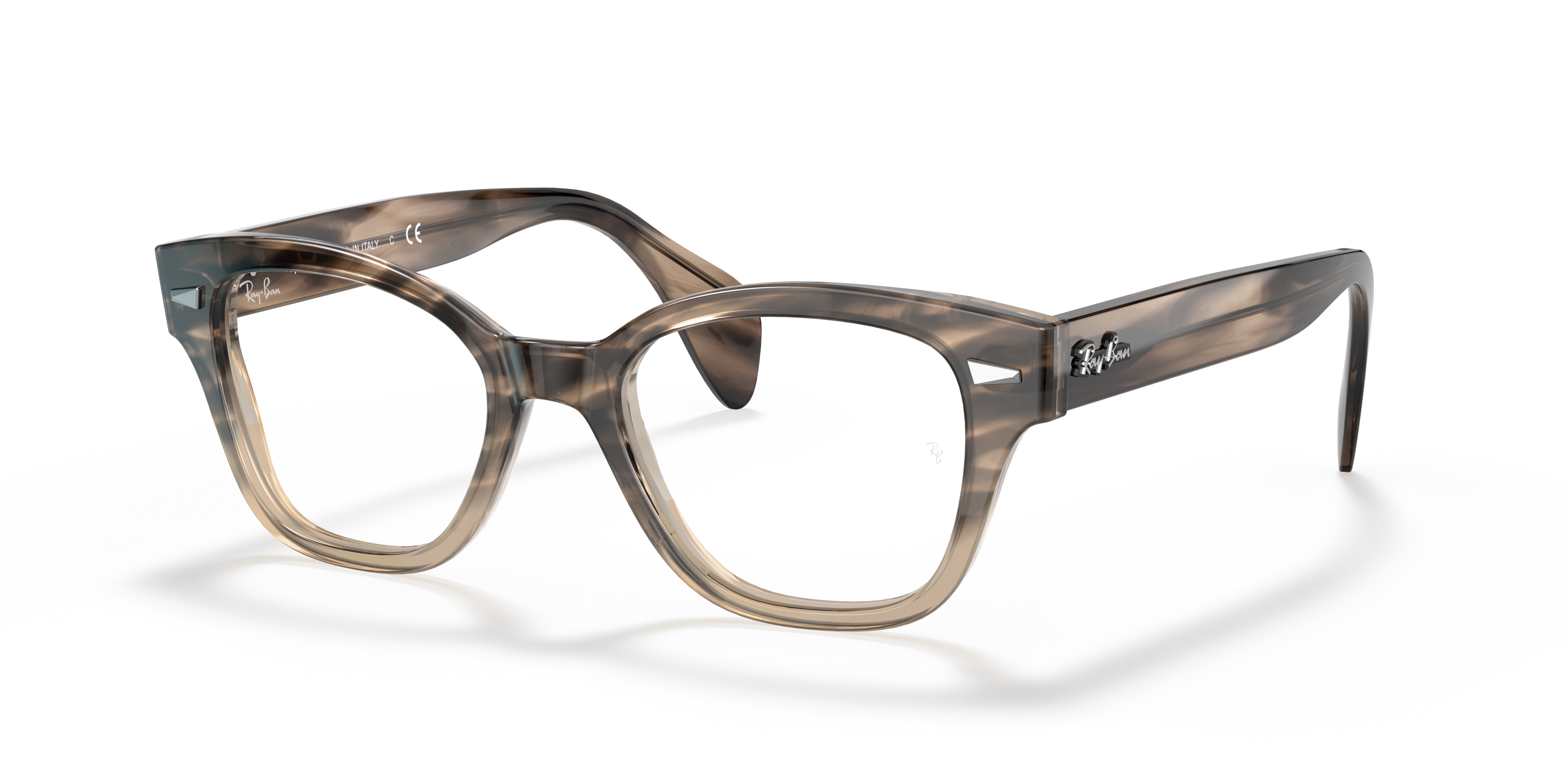 RB0880 OPTICS Polished Brown Havana Frame Clear Lenses 49-19