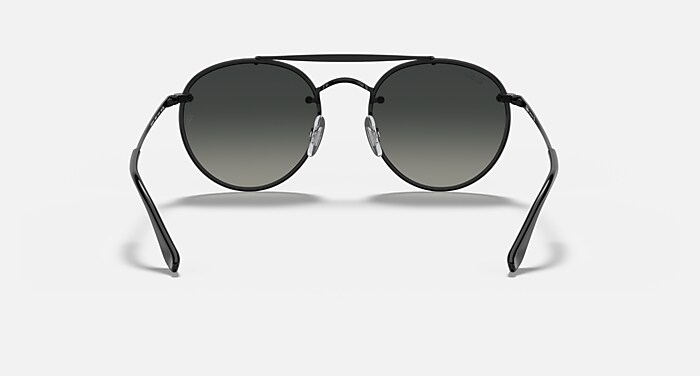 BLAZE ROUND DOUBLE BRIDGE Sunglasses in Black and Grey  display picture 3
