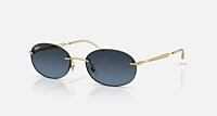 Ray-Ban Sunglasses Unisex Rb3767 - Arista Gold Frame Blue Lenses 54-18