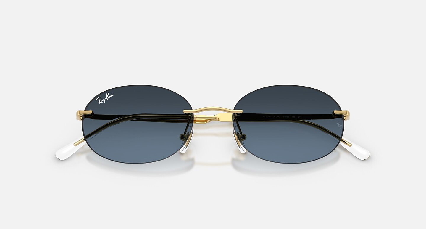 Ray-Ban Sunglasses Unisex Rb3767 - Arista Gold Frame Blue Lenses 54-18