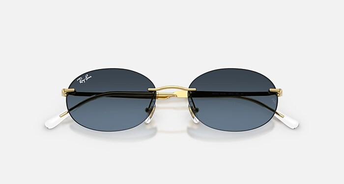 Ray-Ban Sunglasses Unisex Rb3767 - Arista Gold Frame Blue Lenses 54-18
