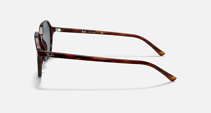 Ray-Ban Sunglasses Unisex John - Striped Havana Frame Blue Lenses 51-18
