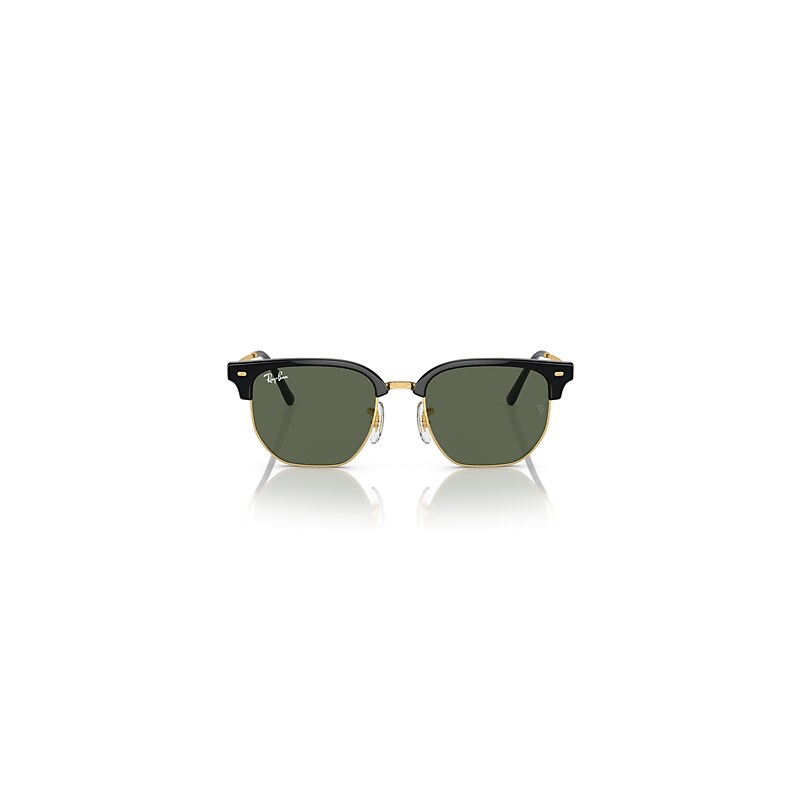 Ray-Ban New Clubmaster Kids Sunglasses Gold Frame Green Lenses 47-17