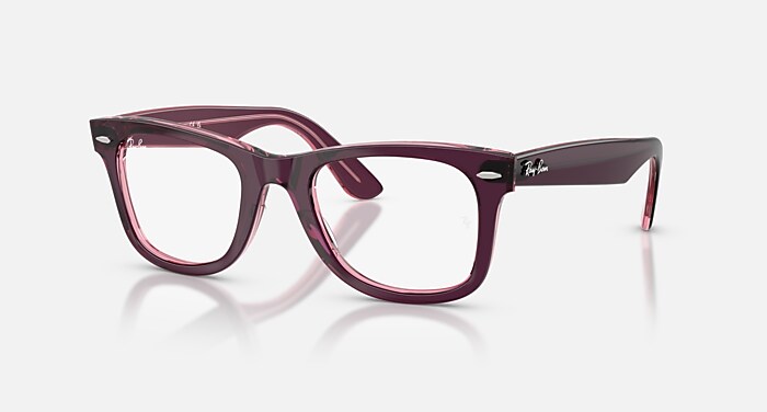 WAYFARER EASE OPTICS Eyeglasses with Violet On Transparent Pink