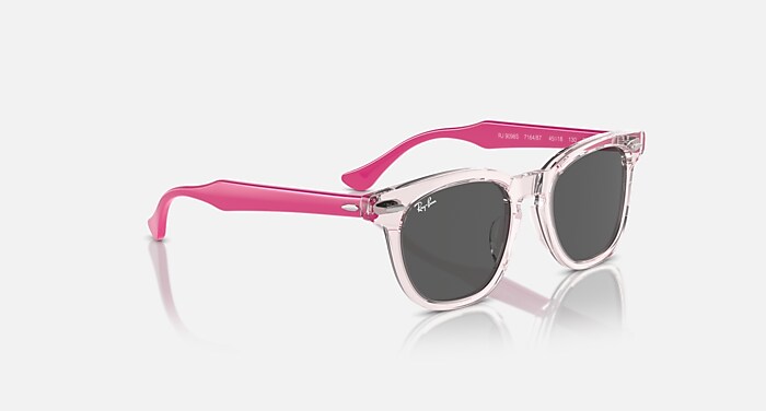 RB9098S KIDS Sunglasses in Transparent Pink and Dark Grey