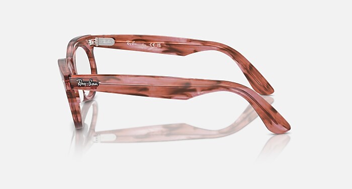 WAYFARER OVAL OPTICS Eyeglasses with Striped Transparent Pink
