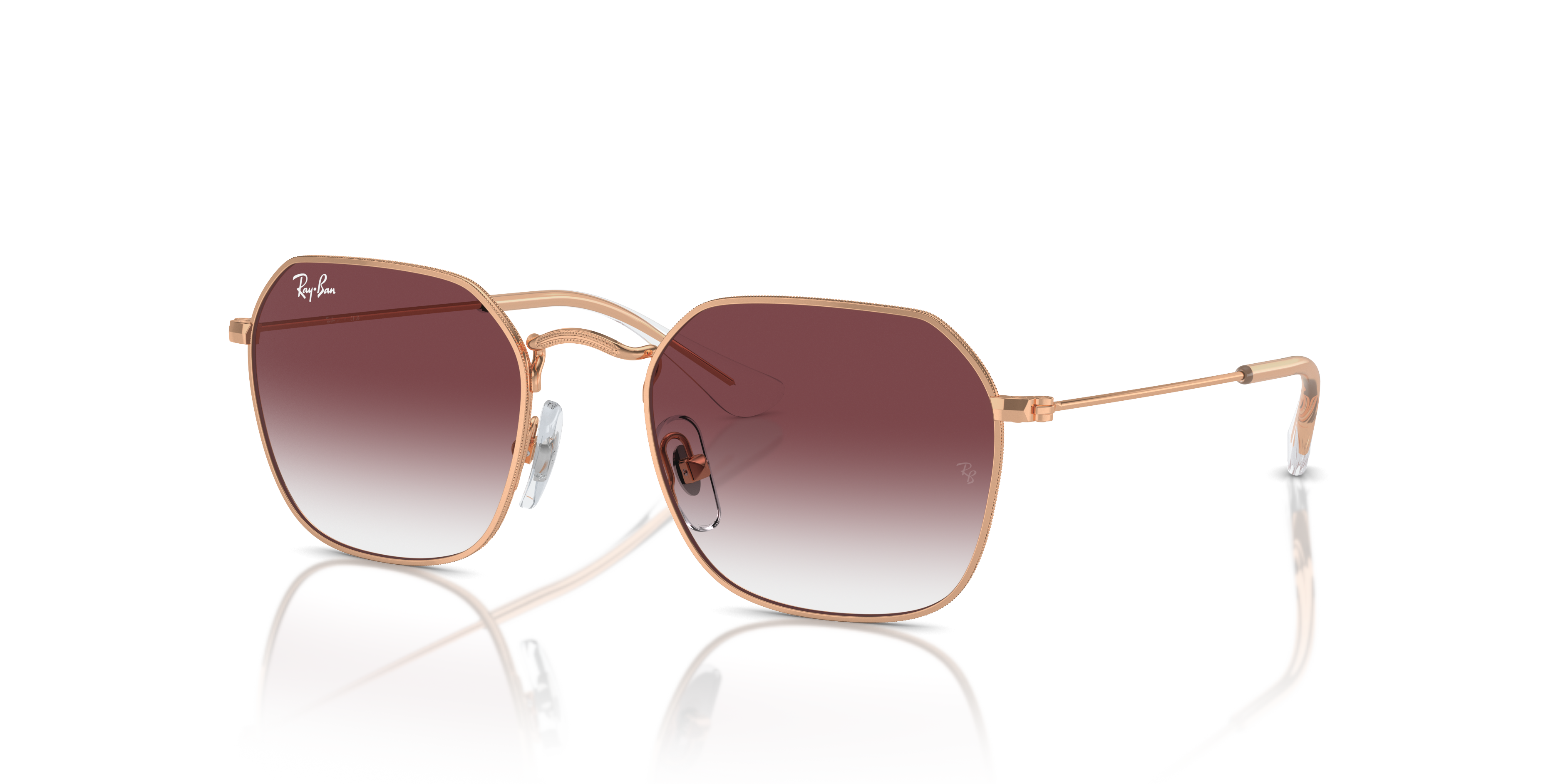 RB9594S KIDS Polished Rose Gold Frame Clear & Dark Violet Lenses 49-19