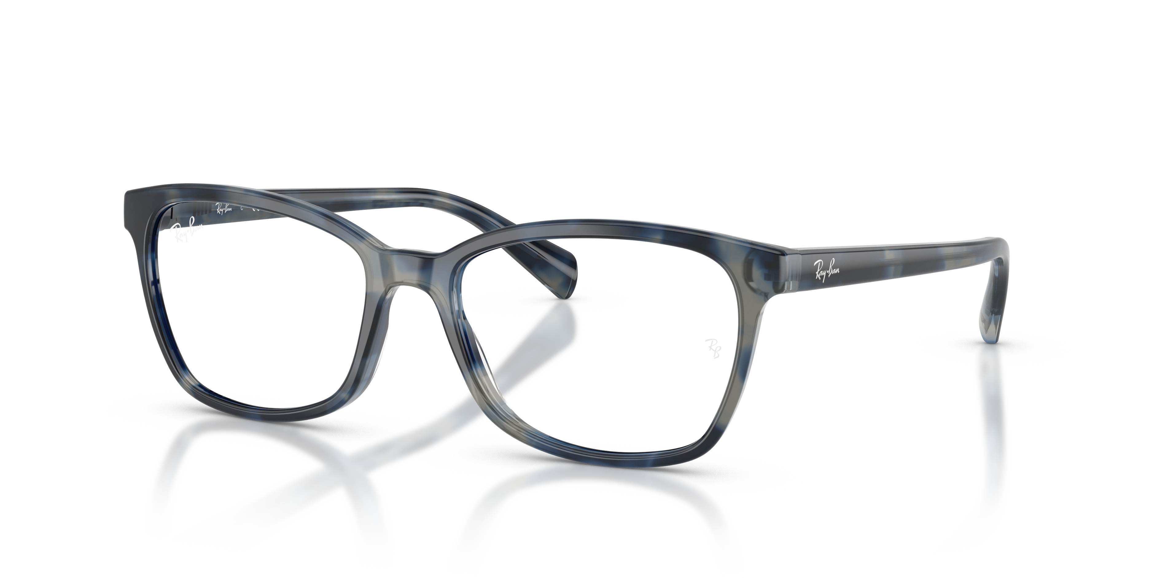 RB5362 OPTICS Matte Opal Blue Havana Frame Clear Lenses 52-17