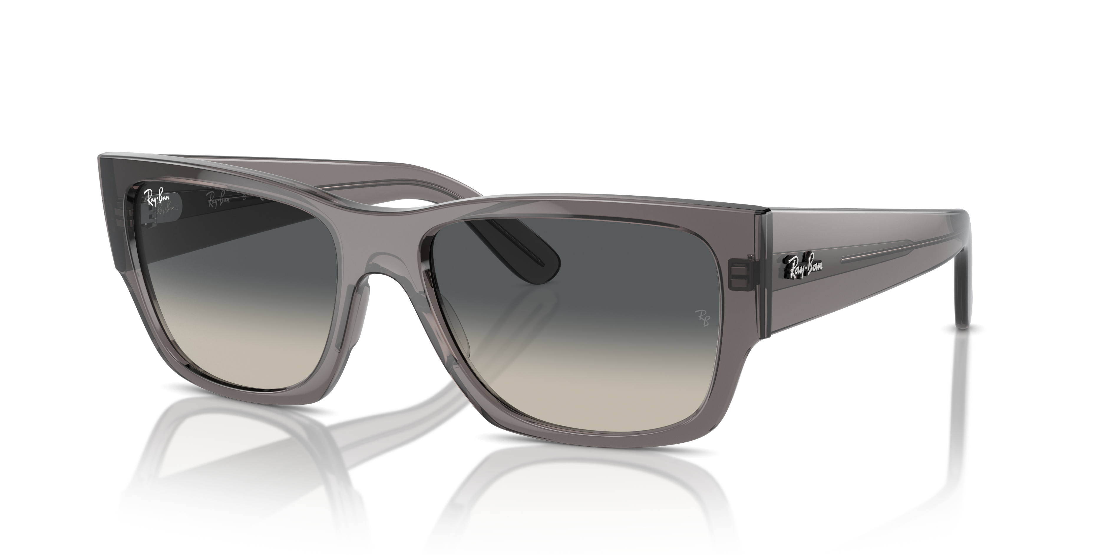 CARLOS Polished Opal Dark Grey Frame Grey Lenses 56-18