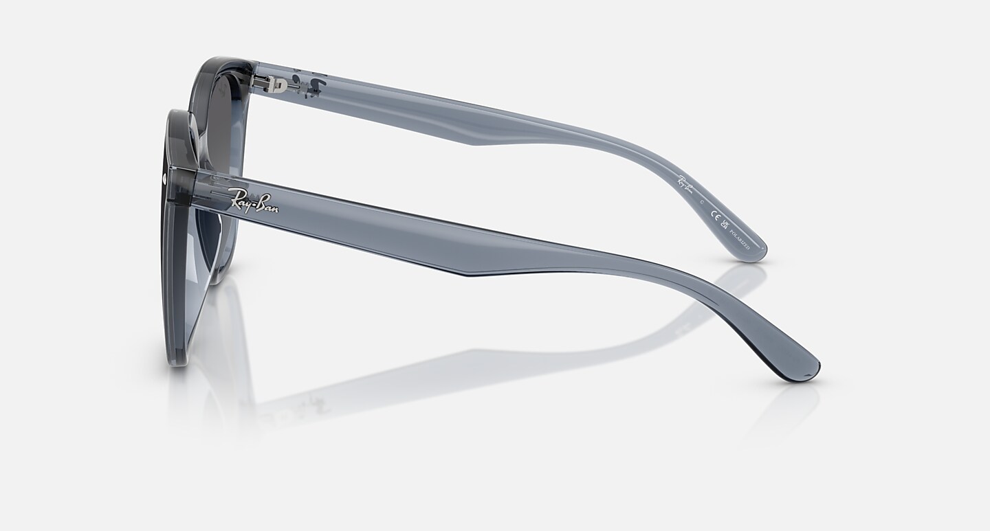 Ray-Ban Sunglasses Unisex Rb4423d - Dark Transparent Blue Frame Grey Lenses 66-15 Polarized