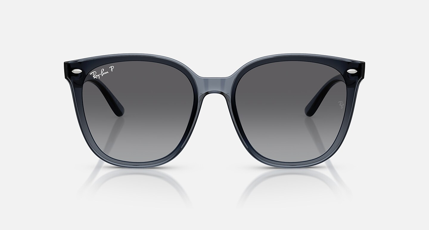Ray-Ban Sunglasses Unisex Rb4423d - Dark Transparent Blue Frame Grey Lenses 66-15 Polarized