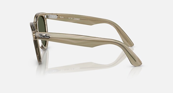 Ray-Ban Sunglasses Unisex Wayfarer Way Change Holiday Limited - Photo Striped Grey Frame Green Lenses 51-21