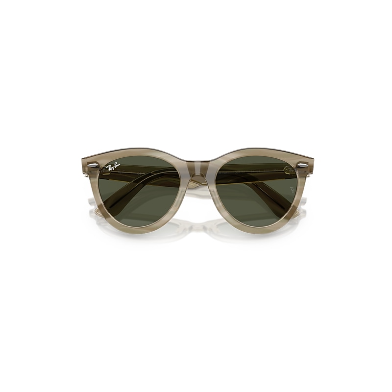 Ray-Ban Wayfarer Way Change Holiday Limited Sunglasses Photo Striped Grey Frame Green Lenses 51-21