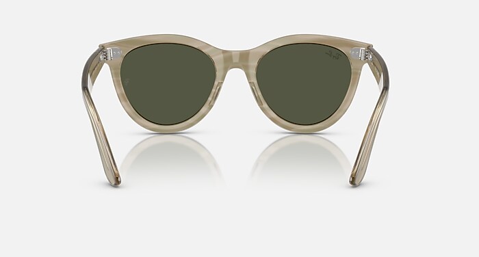 Ray-Ban Sunglasses Unisex Wayfarer Way Change Holiday Limited - Photo Striped Grey Frame Green Lenses 51-21