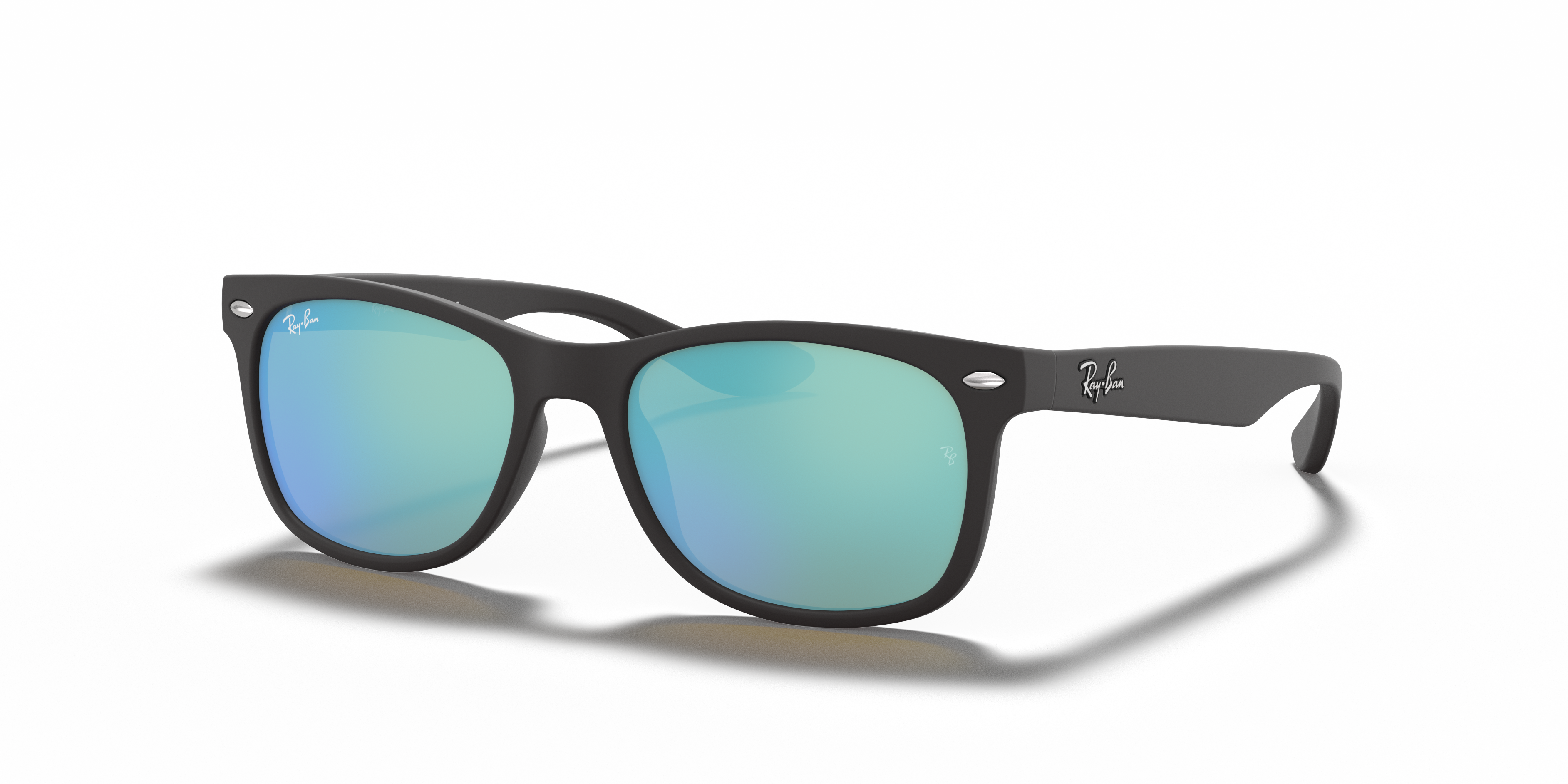NEW WAYFARER KIDS Matte Black Frame Blue Lenses 47-15