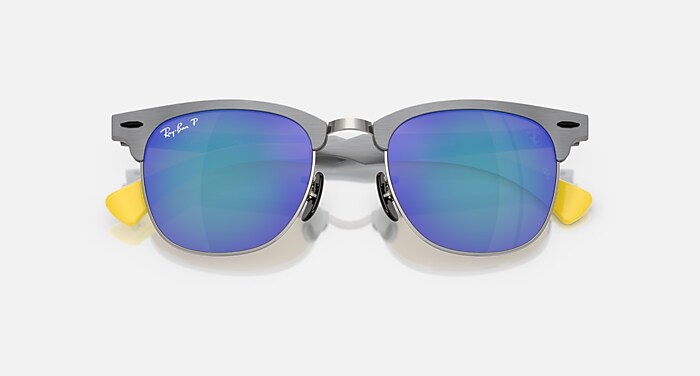 Ray-Ban Sunglasses Unisex Rb3807m Scuderia Ferrari Collection Chromance - Brushed Grey Frame Grey Lenses 51-21 Polarized