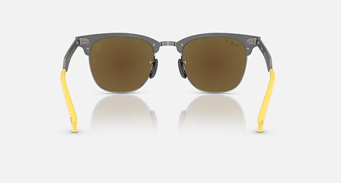 Ray-Ban Sunglasses Unisex Rb3807m Scuderia Ferrari Collection Chromance - Brushed Grey Frame Grey Lenses 51-21 Polarized
