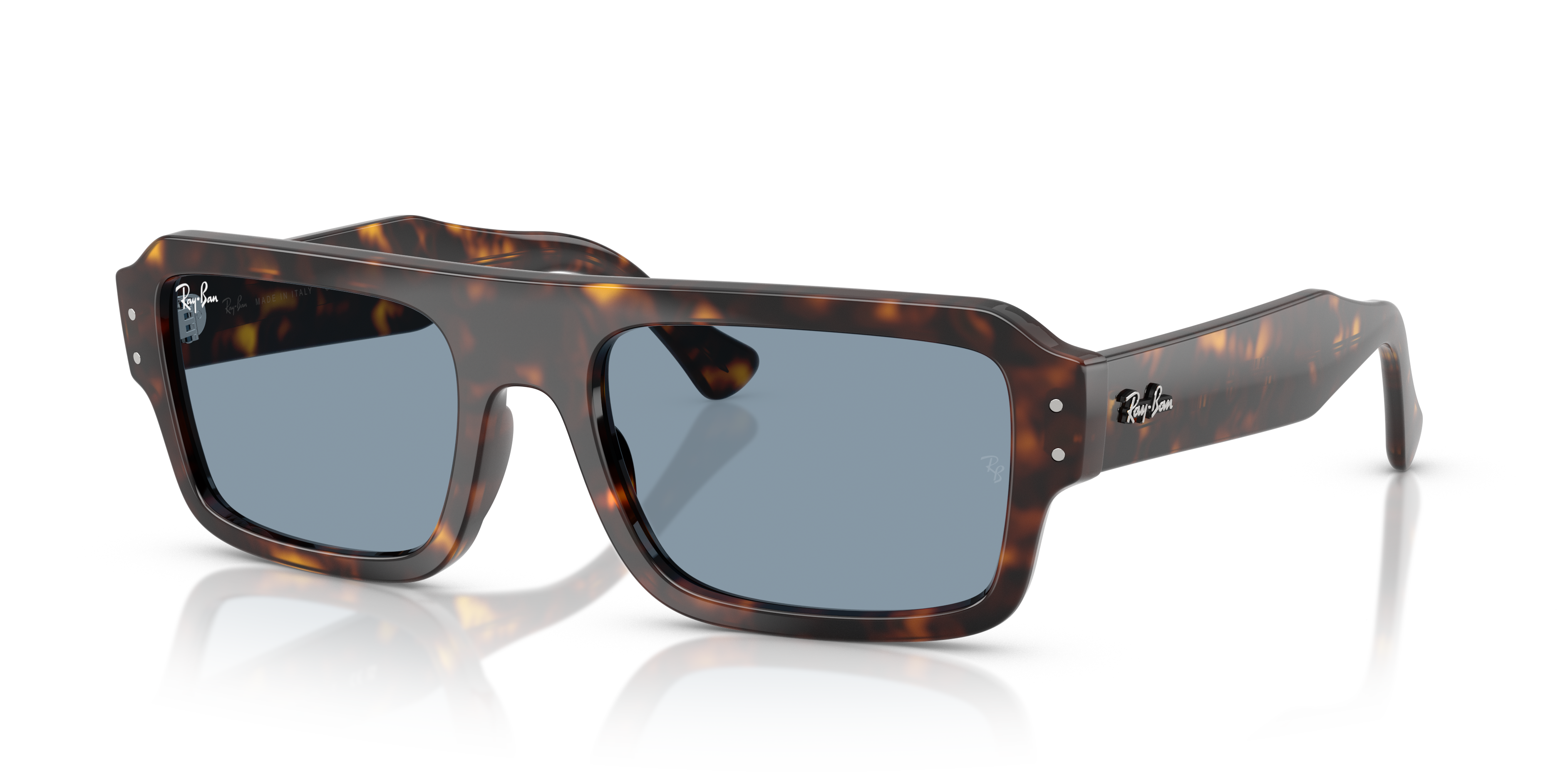 FLACKO BIO-BASED Polished Havana Frame Blue Lenses 56-20