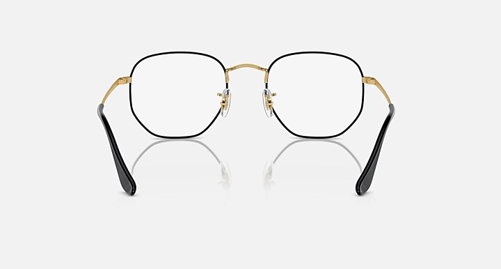 Ray-Ban Eyeglasses Unisex Hexagonal Optics Prescription - Gold Frame Clear Lenses 51-21 Polarized