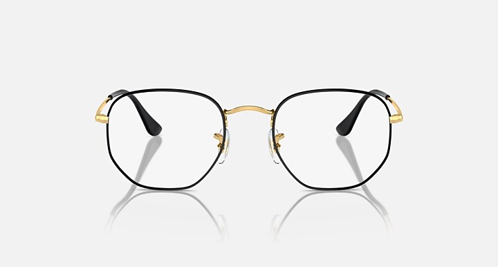 Ray-Ban Eyeglasses Unisex Hexagonal Optics Prescription - Gold Frame Clear Lenses 51-21 Polarized