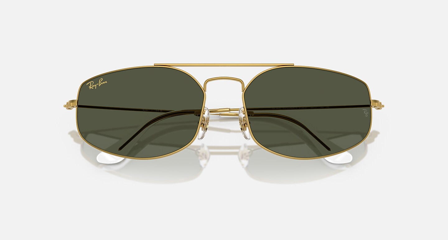 Ray-Ban Sunglasses Unisex Explorer V - Legend Gold Frame Green Lenses 60-17