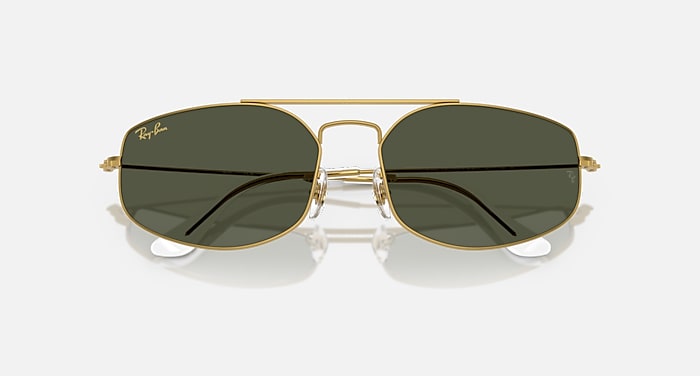 Ray-Ban Sunglasses Unisex Explorer V - Legend Gold Frame Green Lenses 60-17