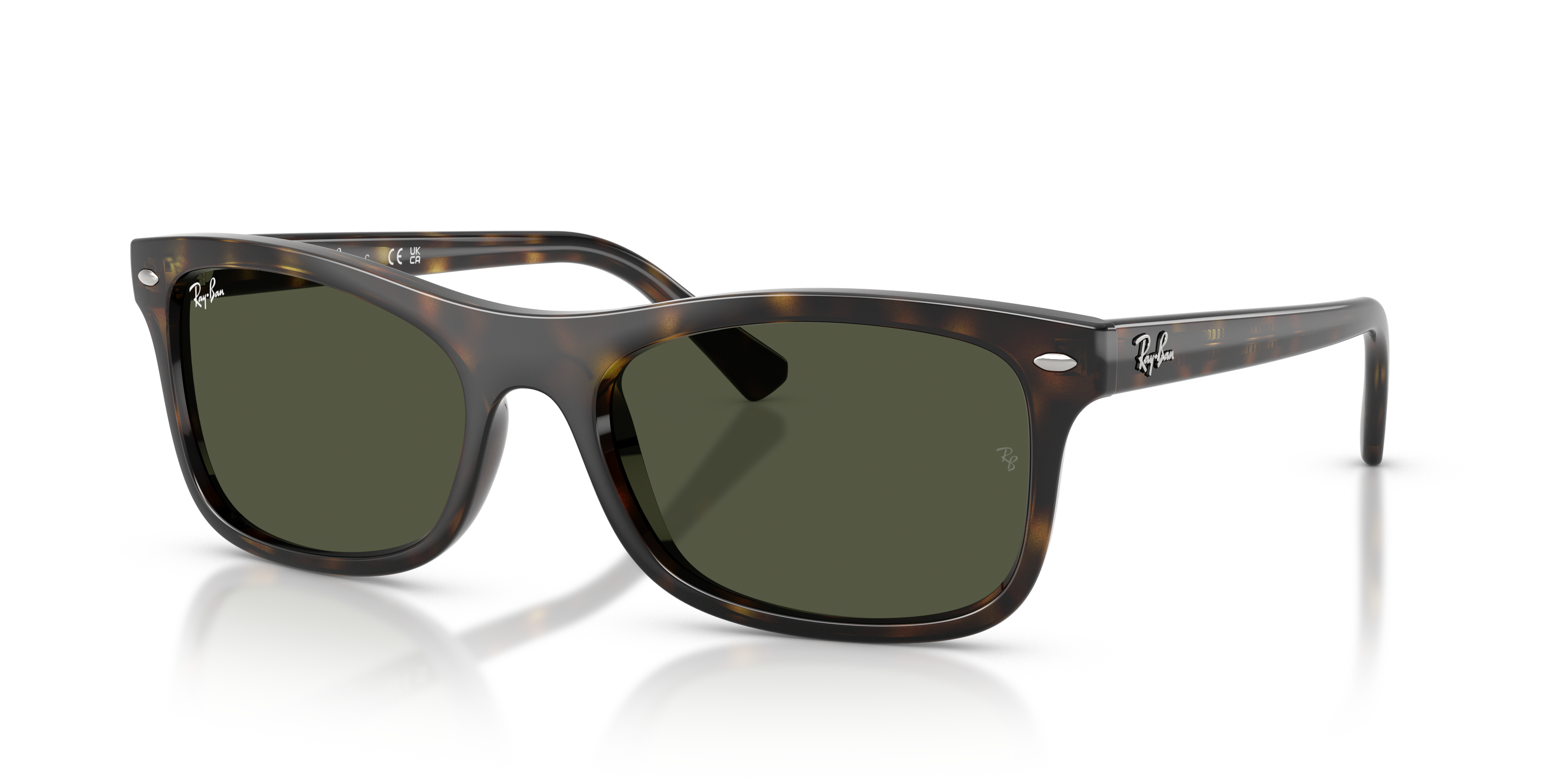 RB2226 Polished Havana Frame Green Lenses 57-20