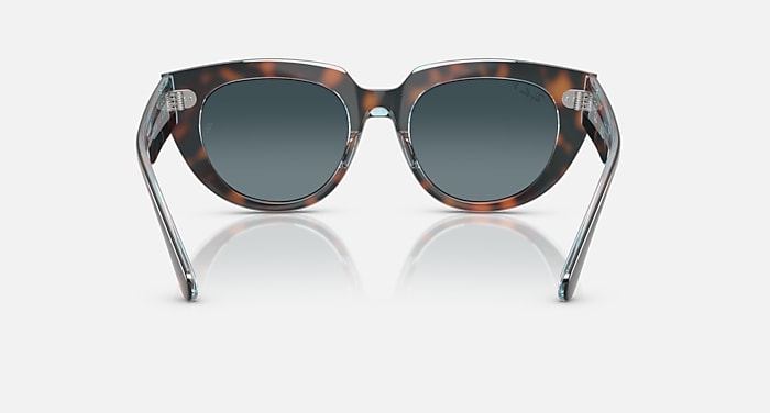 Ray-Ban Sunglasses Woman Doreen - Dark Havana On Transparent Multicolor Frame Blue Lenses 52-20 Polarized