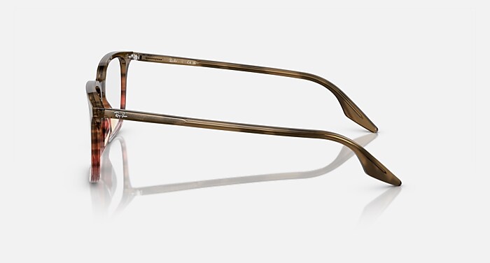 Ray-Ban Eyeglasses Unisex Rb5421 Optics Prescription - Striped Grey & Blue Frame Clear Lenses 53-19 Polarized