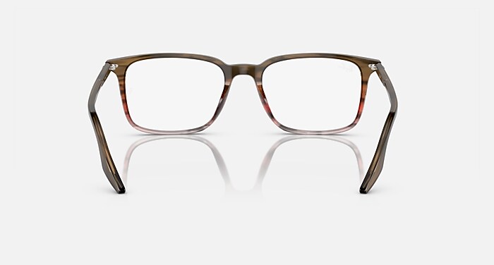 Ray-Ban Eyeglasses Unisex Rb5421 Optics Prescription - Striped Grey & Blue Frame Clear Lenses 53-19 Polarized