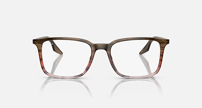 Ray-Ban Eyeglasses Unisex Rb5421 Optics Prescription - Striped Grey & Blue Frame Clear Lenses 53-19 Polarized