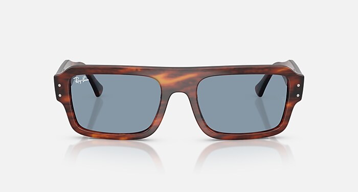 LUKAS BIO-BASED Sunglasses in Striped Havana and Blue