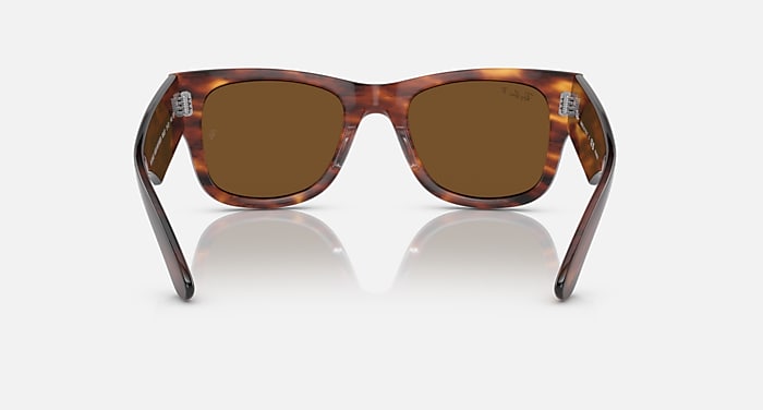 Ray-Ban Sunglasses Unisex Mega Wayfarer - Striped Havana Frame Brown Lenses 51-21 Polarized